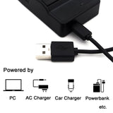 Slim USB to USB-C Battery Charger for OLYMPUS PS-BLS1 PS-BLS5 etc